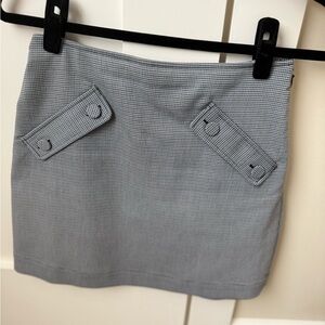 Club Monaco navy black white plaid work skirt